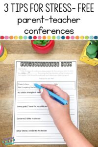 pin for 3 tips for stress-free parent conferences