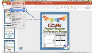 screenshot to show how to save and rename your powerpoint