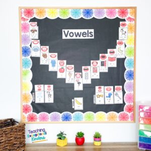A sound wall vowel valley on a bulletin board