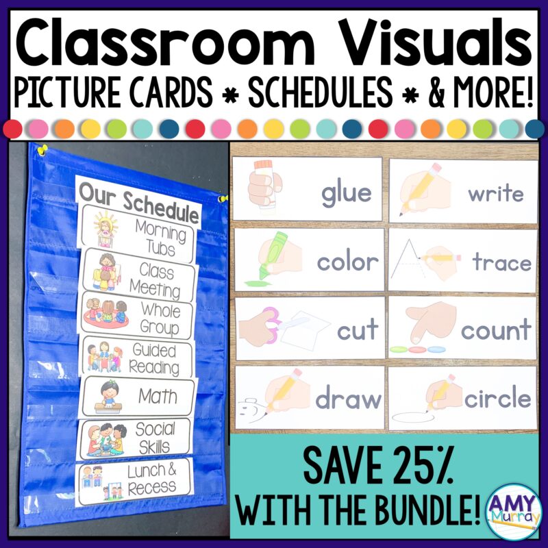 Classroom Visuals - Picture Cards, Schedules, and More! Save 25% with the bundle.