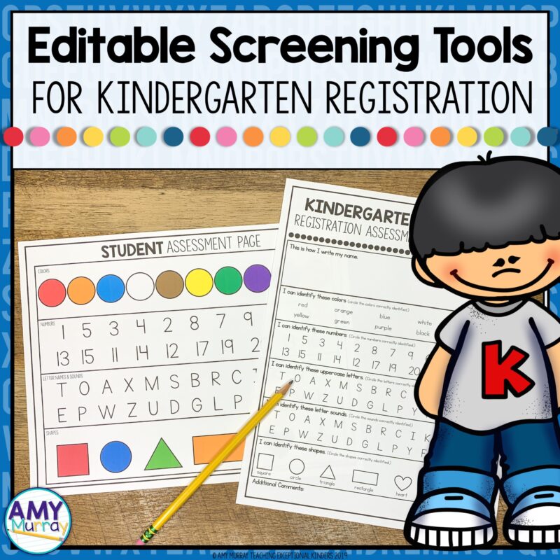 Editable Screening Tolls for Kindergarten Registration