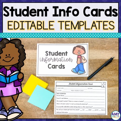 Student info cards - Editable templates