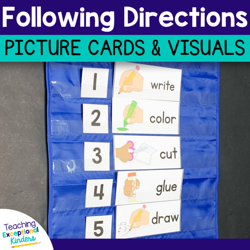 Following directions - picture cards and visuals
