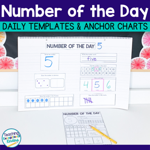 Number of the Day Daily Templates and Anchor Charts