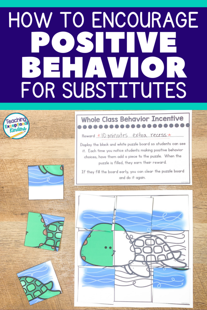 How to encourage positive behavior for substitutes