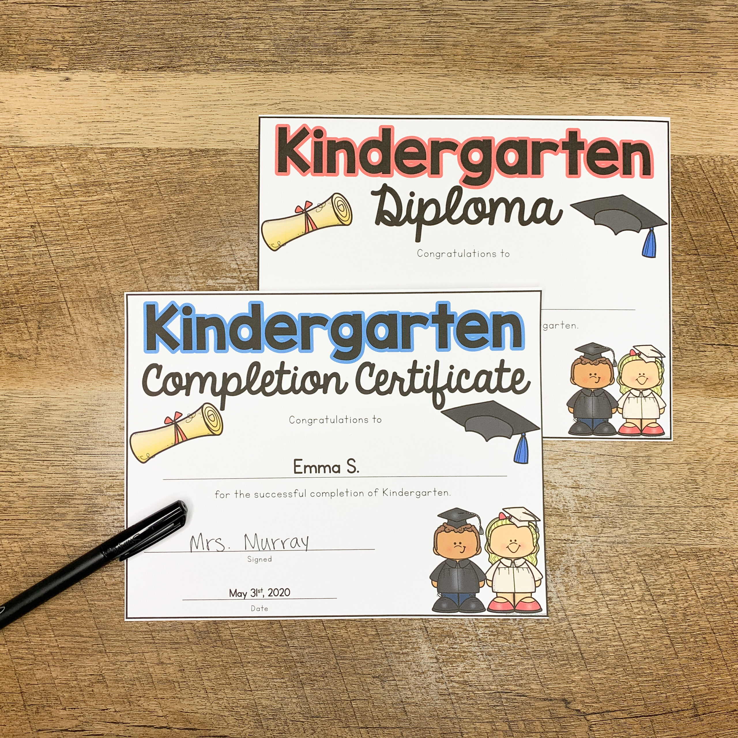 Kindergarten Diploma and Kindergarten Completion Certificate