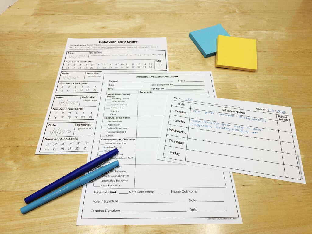 A variety of behavior documentation forms