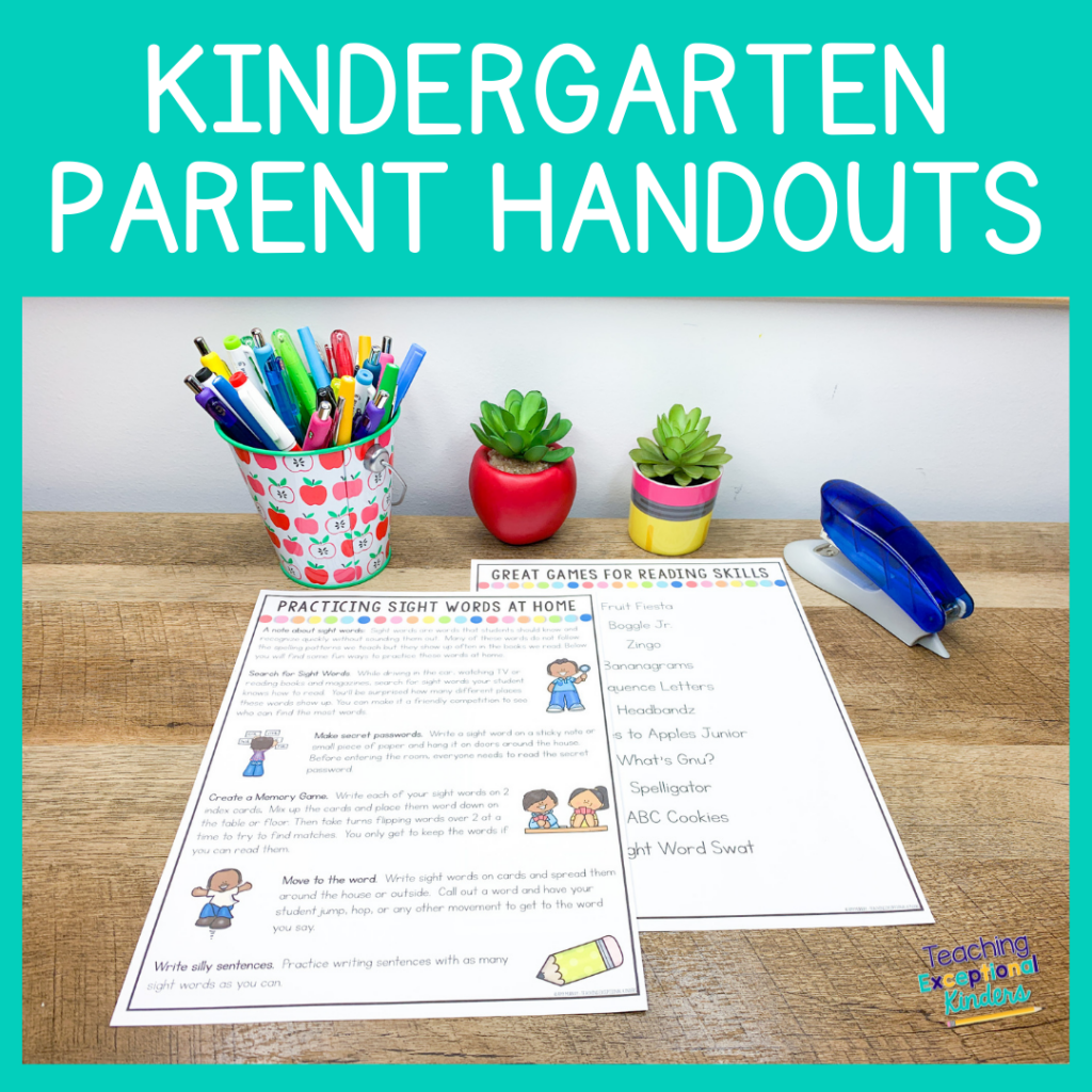 Kindergarten Parent Handouts