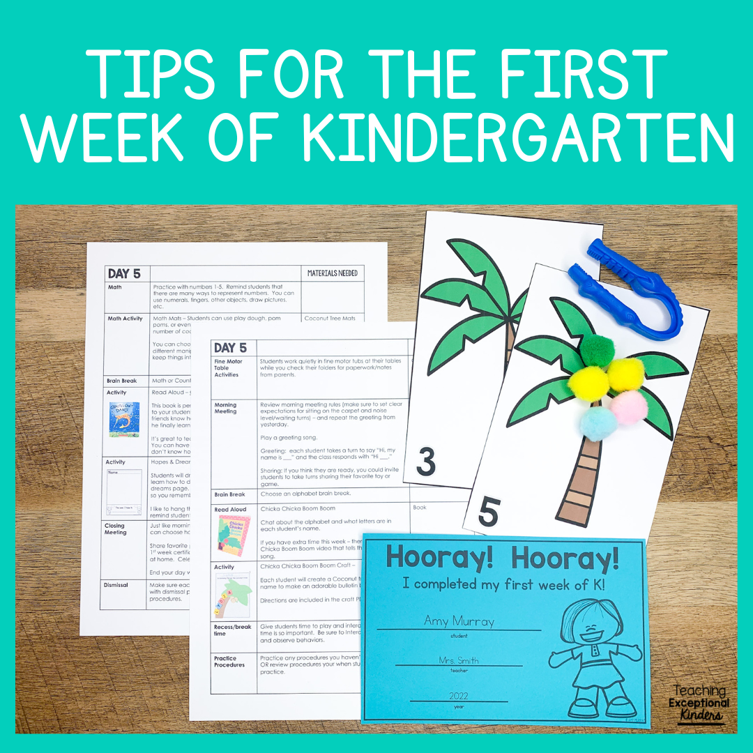Tips for the first week of kindergarten