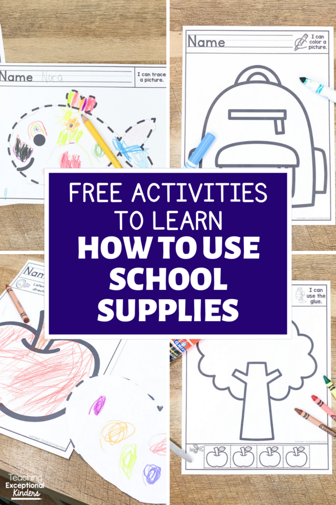 Free Activities to Learn How to Use School Supplies