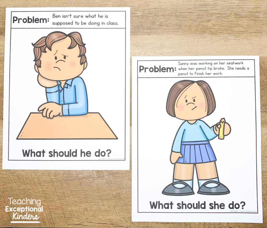 Two problem solving scenario posters
