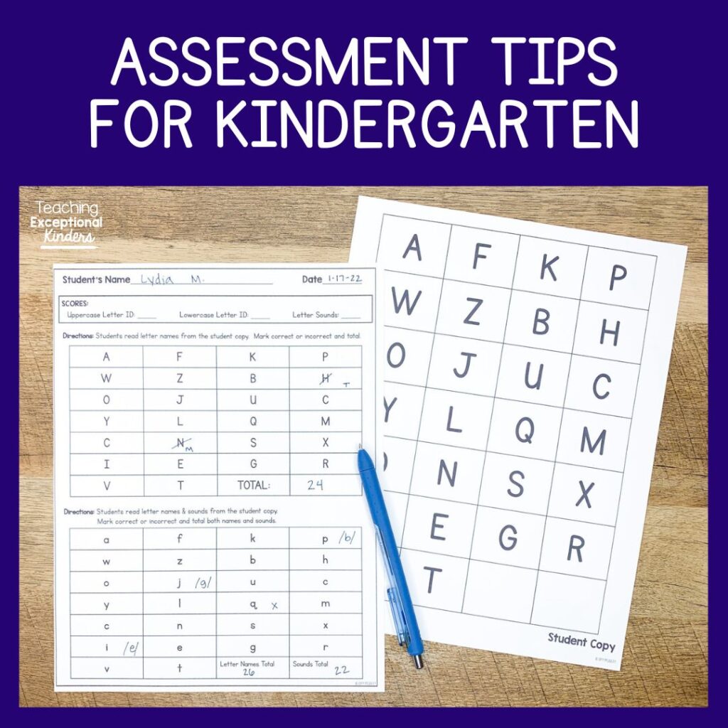 Assessment tips for kindergarten