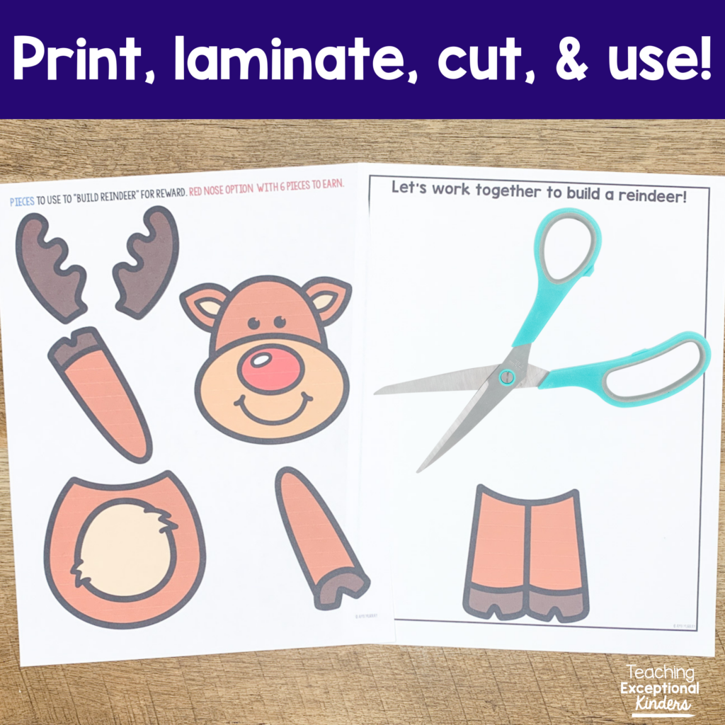 A behavior reward with scissors - Print, Laminate, Cut, and Use!
