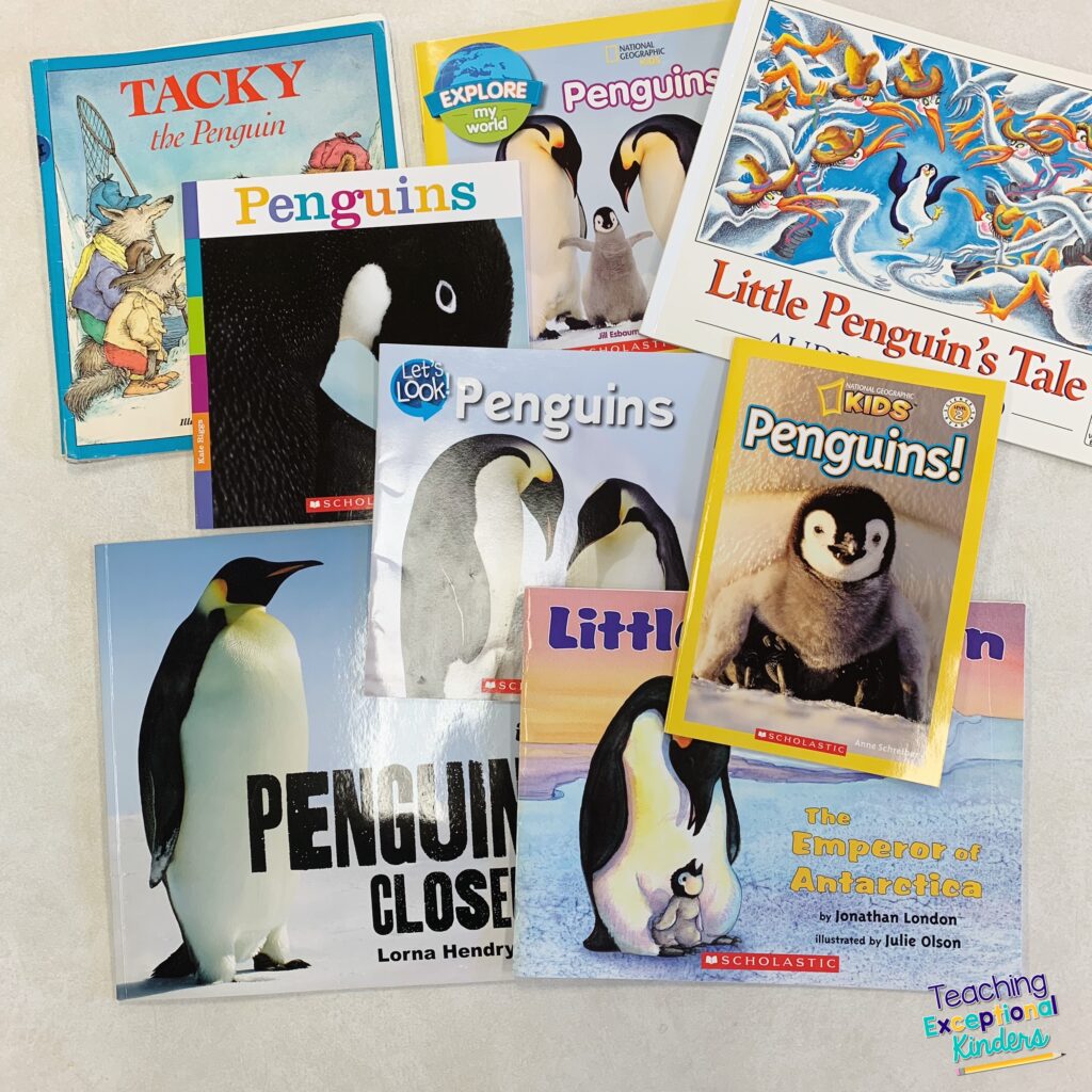 A stack of penguin picture books