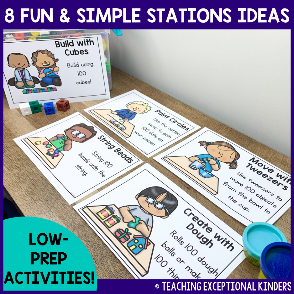 100th Day Activities and Stations Printables - Teaching Exceptional Kinders