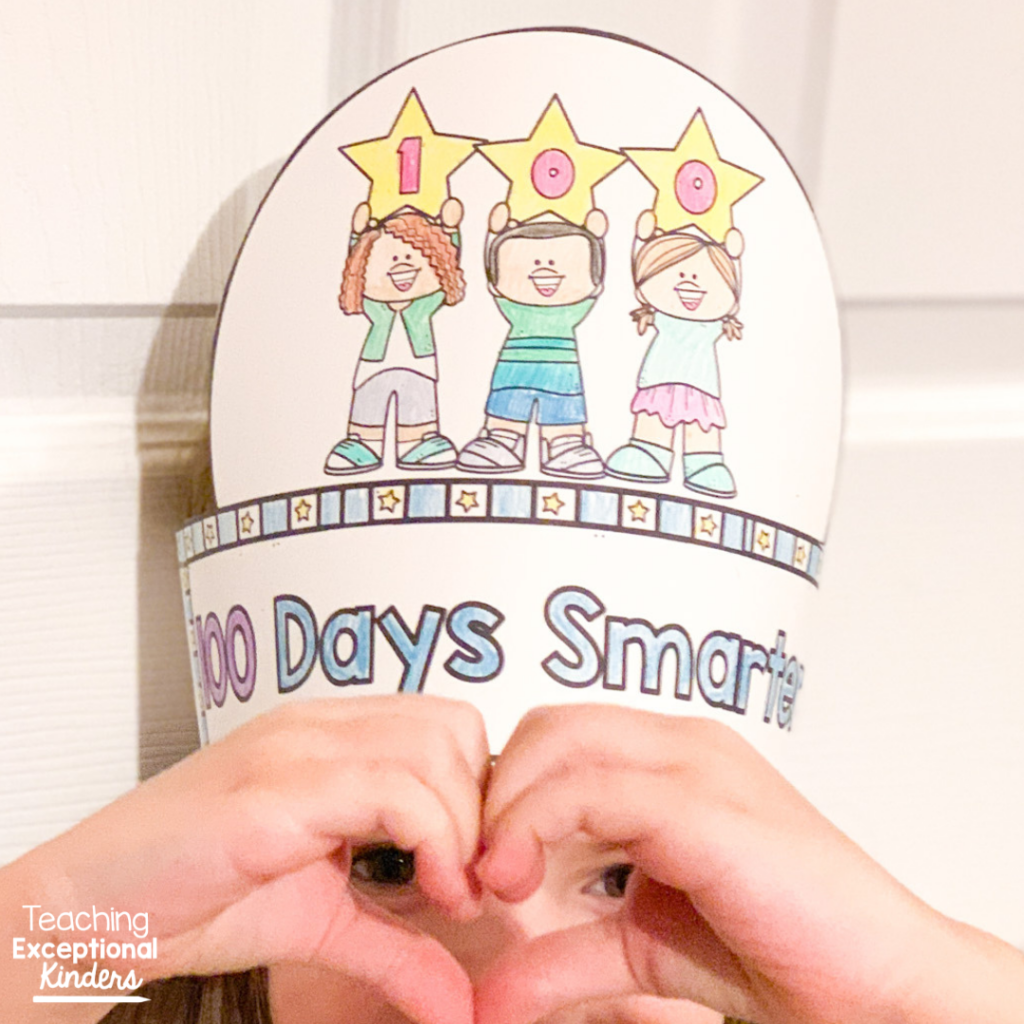 A completed 100th day of school hat