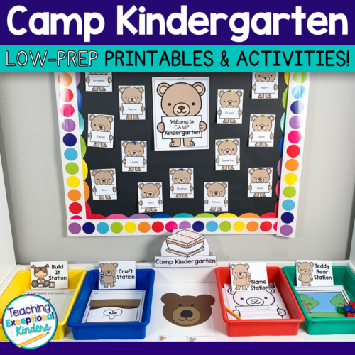Camp Kindergarten Low Prep Printables and Activities