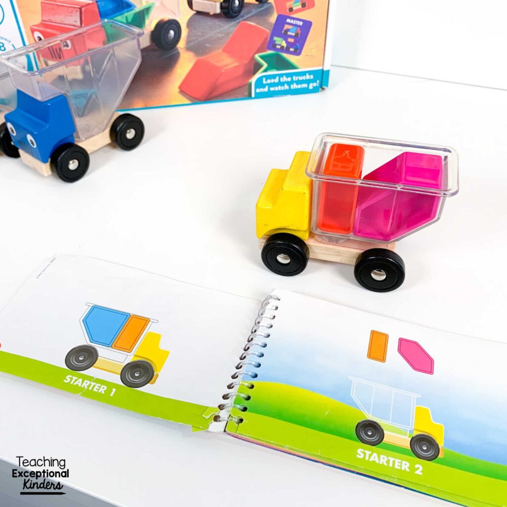 Adding color shape cubes to a plastic truck