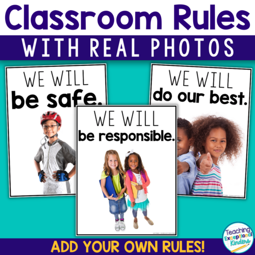 Classroom Rules with Real Photos- Add Your Own Rules!