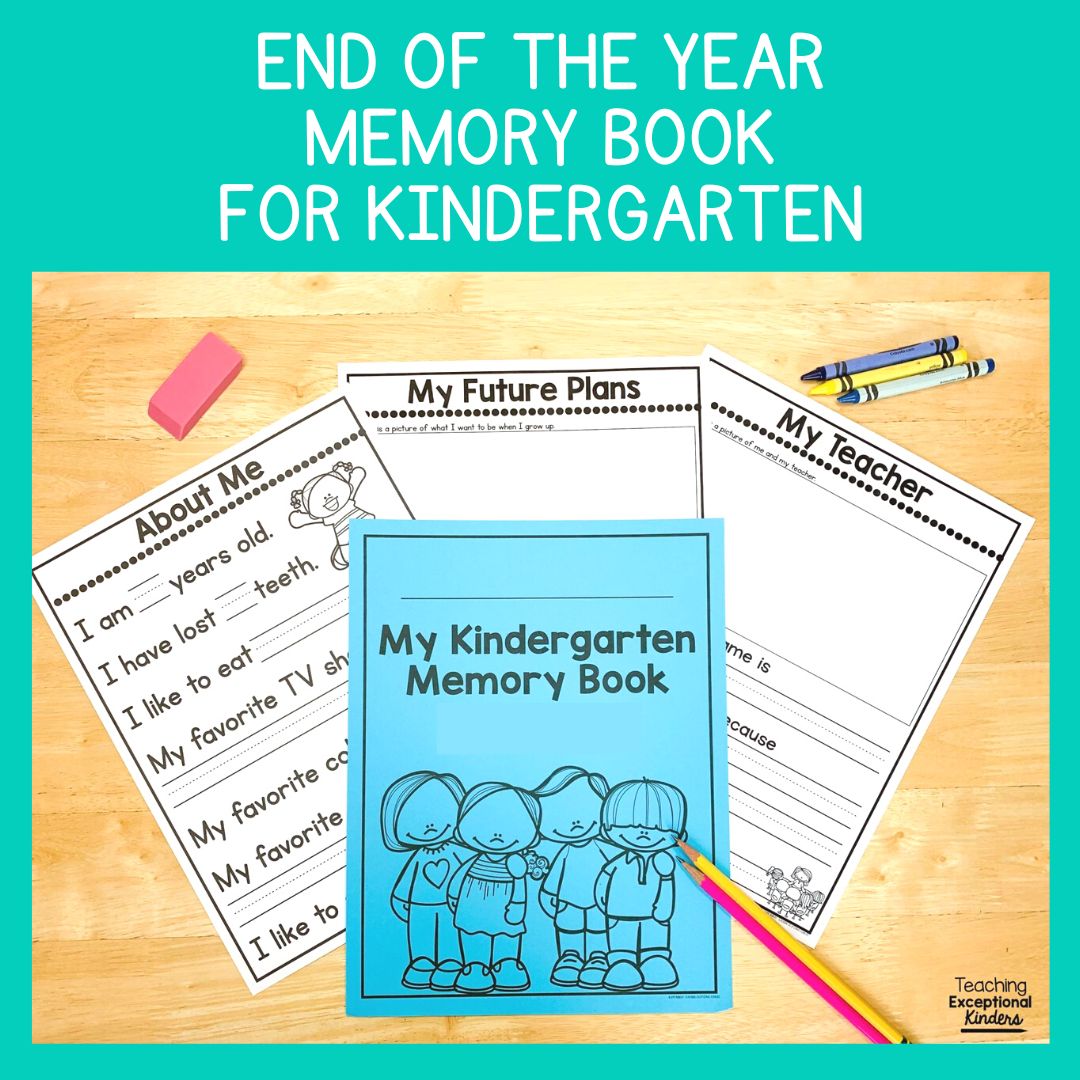 End of the year memory book for kindergarten