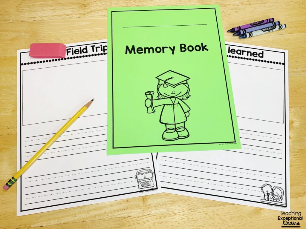 Blank page and cover page of a memory book
