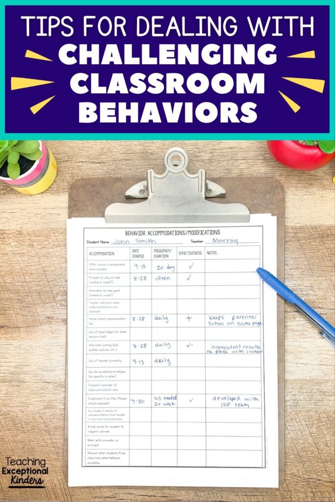 Tips for Dealing with Challenging Classroom Behaviors