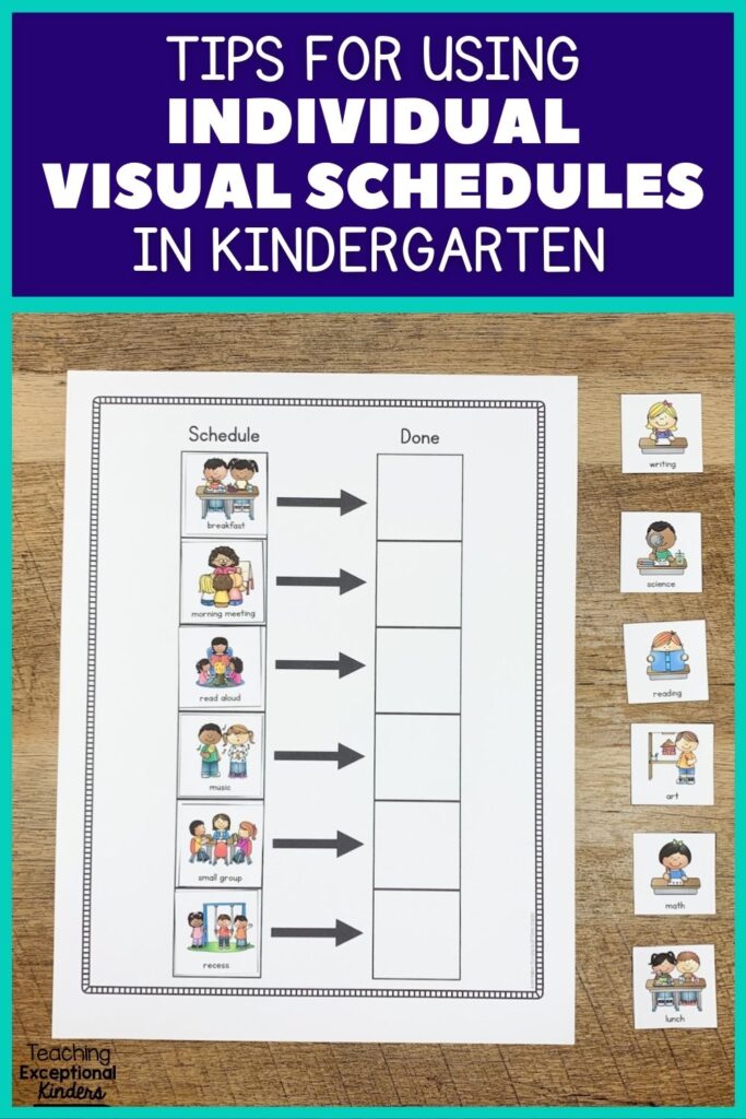 Tips for using individual visual schedules in kindergarten