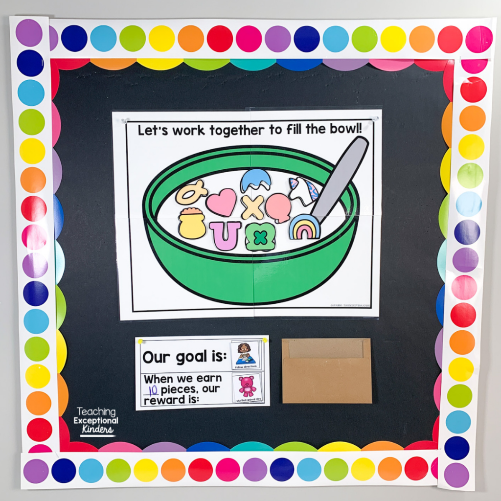 Bowl of marshmallow cereal reward chart